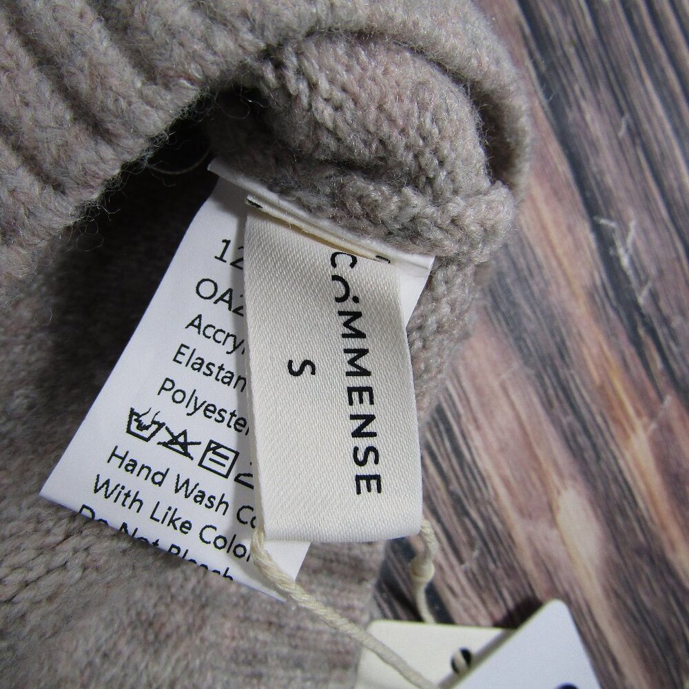 Commense Small Beige Lightweight Cloud Weather Pullover Sweater Crewneck NEW NWT - Picture 5 of 8